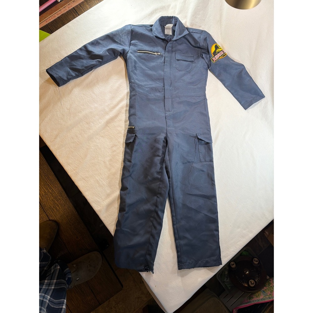 Spirit Jurassic Park Crew Jumpsuit Kids Small Navy Blue Utility Costume S